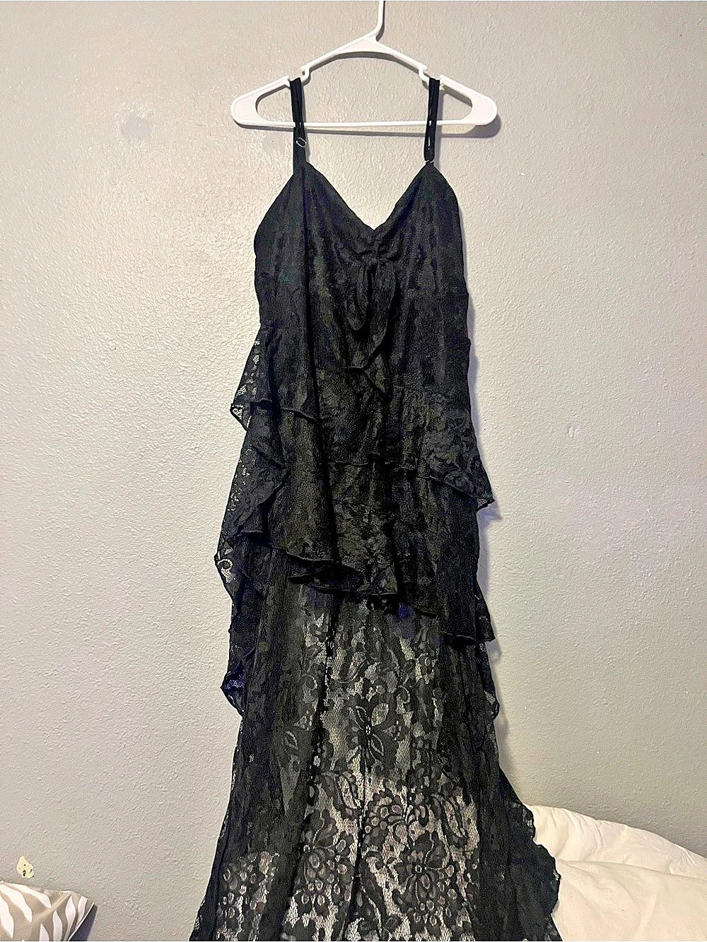 SHEIN Tassel Dress Black Lace High-Low Dress Size 3XL